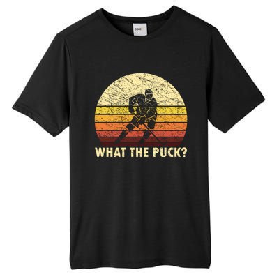 What The Puck Humorous Hockey Player Vintage Ice Hockey Meaningful Gift Tall Fusion ChromaSoft Performance T-Shirt