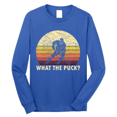 What The Puck Humorous Hockey Player Vintage Ice Hockey Meaningful Gift Long Sleeve Shirt