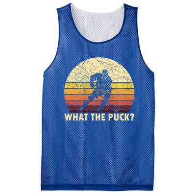 What The Puck Humorous Hockey Player Vintage Ice Hockey Meaningful Gift Mesh Reversible Basketball Jersey Tank