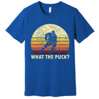 What The Puck Humorous Hockey Player Vintage Ice Hockey Meaningful Gift Premium T-Shirt