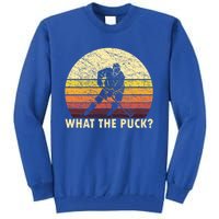 What The Puck Humorous Hockey Player Vintage Ice Hockey Meaningful Gift Tall Sweatshirt