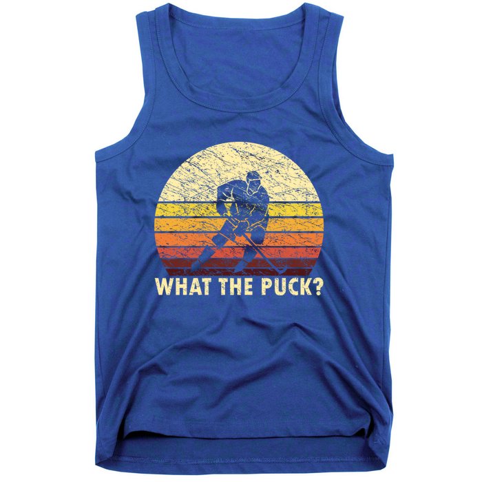 What The Puck Humorous Hockey Player Vintage Ice Hockey Meaningful Gift Tank Top