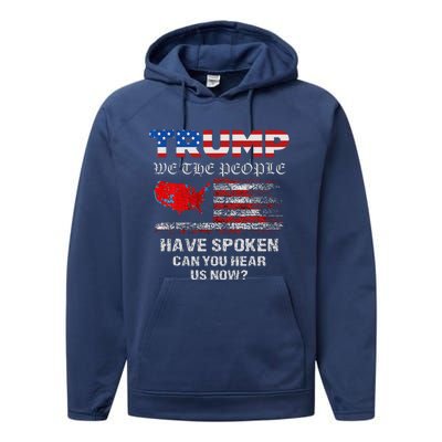 We The People Have Spoken Map Of 2024 Election Results Maga Performance Fleece Hoodie