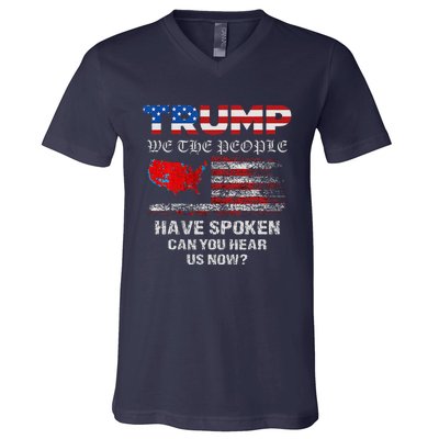 We The People Have Spoken Map Of 2024 Election Results Maga V-Neck T-Shirt