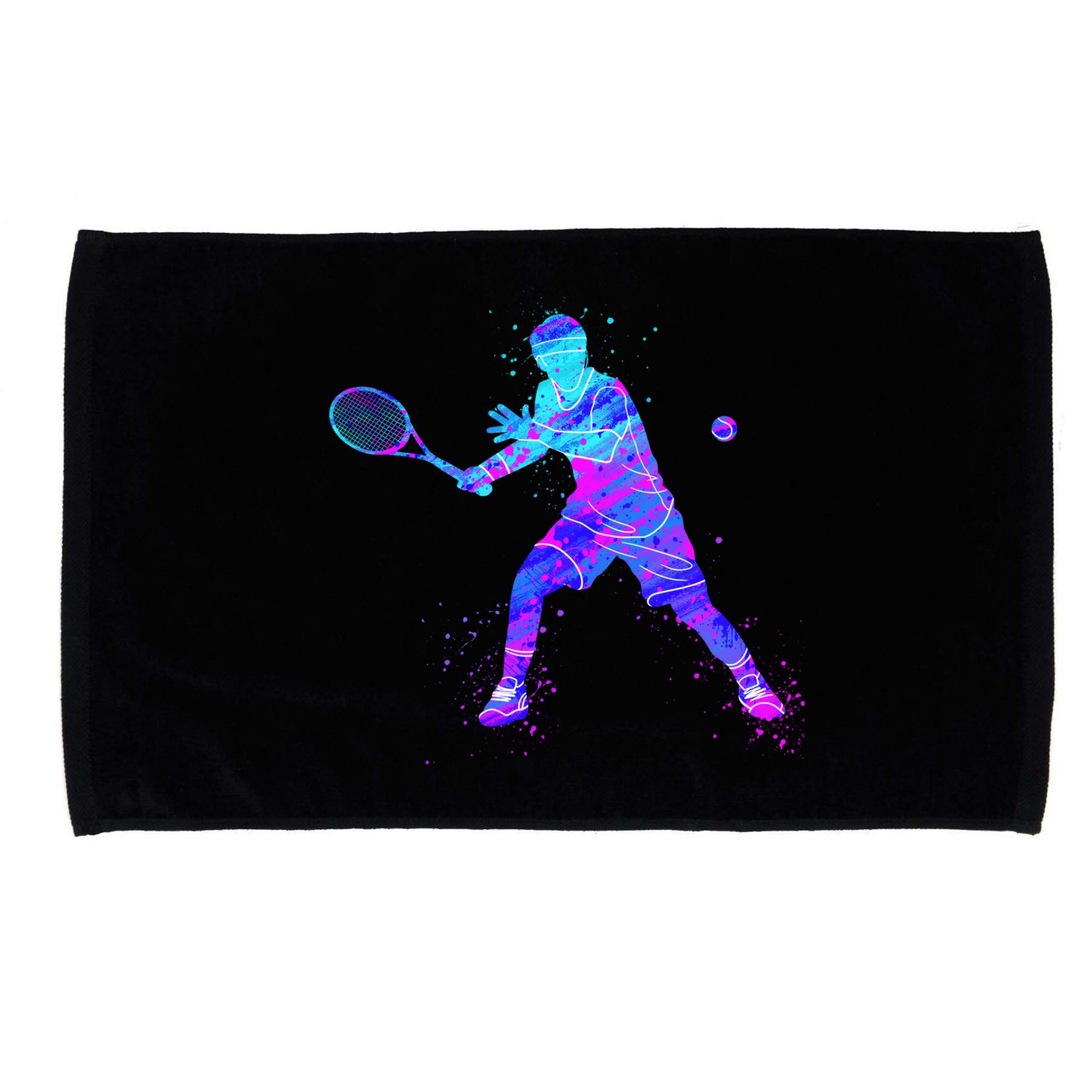 Watercolor Tennis Player Microfiber Hand Towel