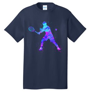 Watercolor Tennis Player Tall T-Shirt