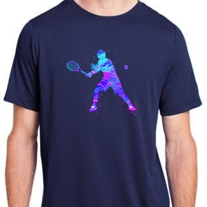 Watercolor Tennis Player Adult ChromaSoft Performance T-Shirt