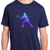 Watercolor Tennis Player Adult ChromaSoft Performance T-Shirt