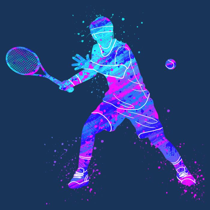 Watercolor Tennis Player Bucket Hat