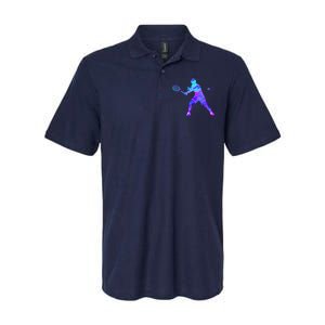 Watercolor Tennis Player Softstyle Adult Sport Polo