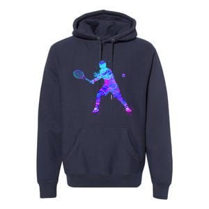 Watercolor Tennis Player Premium Hoodie