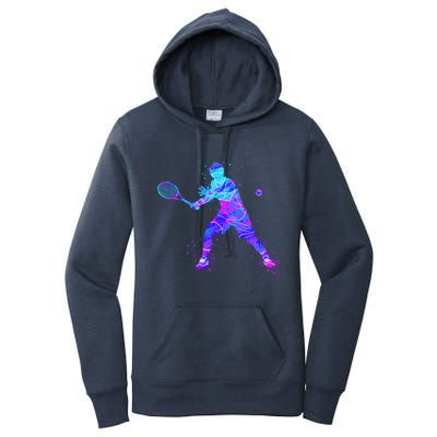 Watercolor Tennis Player Women's Pullover Hoodie