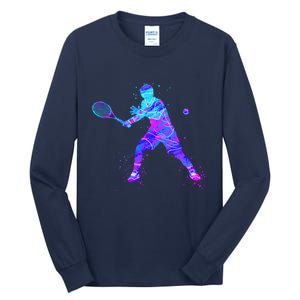 Watercolor Tennis Player Tall Long Sleeve T-Shirt