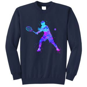 Watercolor Tennis Player Tall Sweatshirt