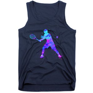 Watercolor Tennis Player Tank Top