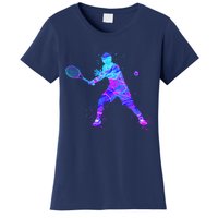 Watercolor Tennis Player Women's T-Shirt