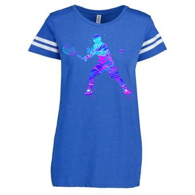 Watercolor Tennis Player Enza Ladies Jersey Football T-Shirt