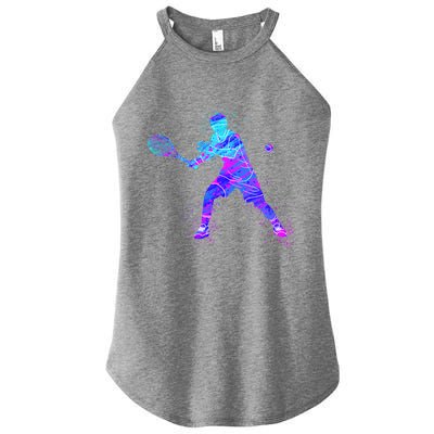 Watercolor Tennis Player Women's Perfect Tri Rocker Tank