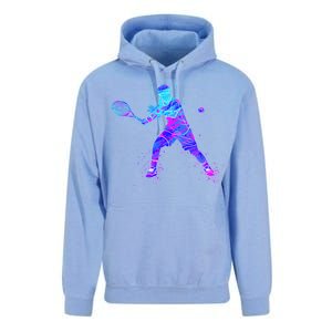 Watercolor Tennis Player Unisex Surf Hoodie