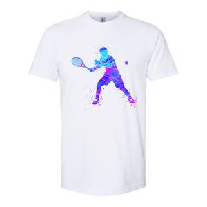 Watercolor Tennis Player Softstyle CVC T-Shirt