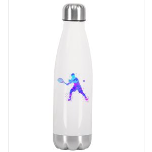 Watercolor Tennis Player Stainless Steel Insulated Water Bottle