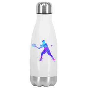 Watercolor Tennis Player Stainless Steel Insulated Water Bottle