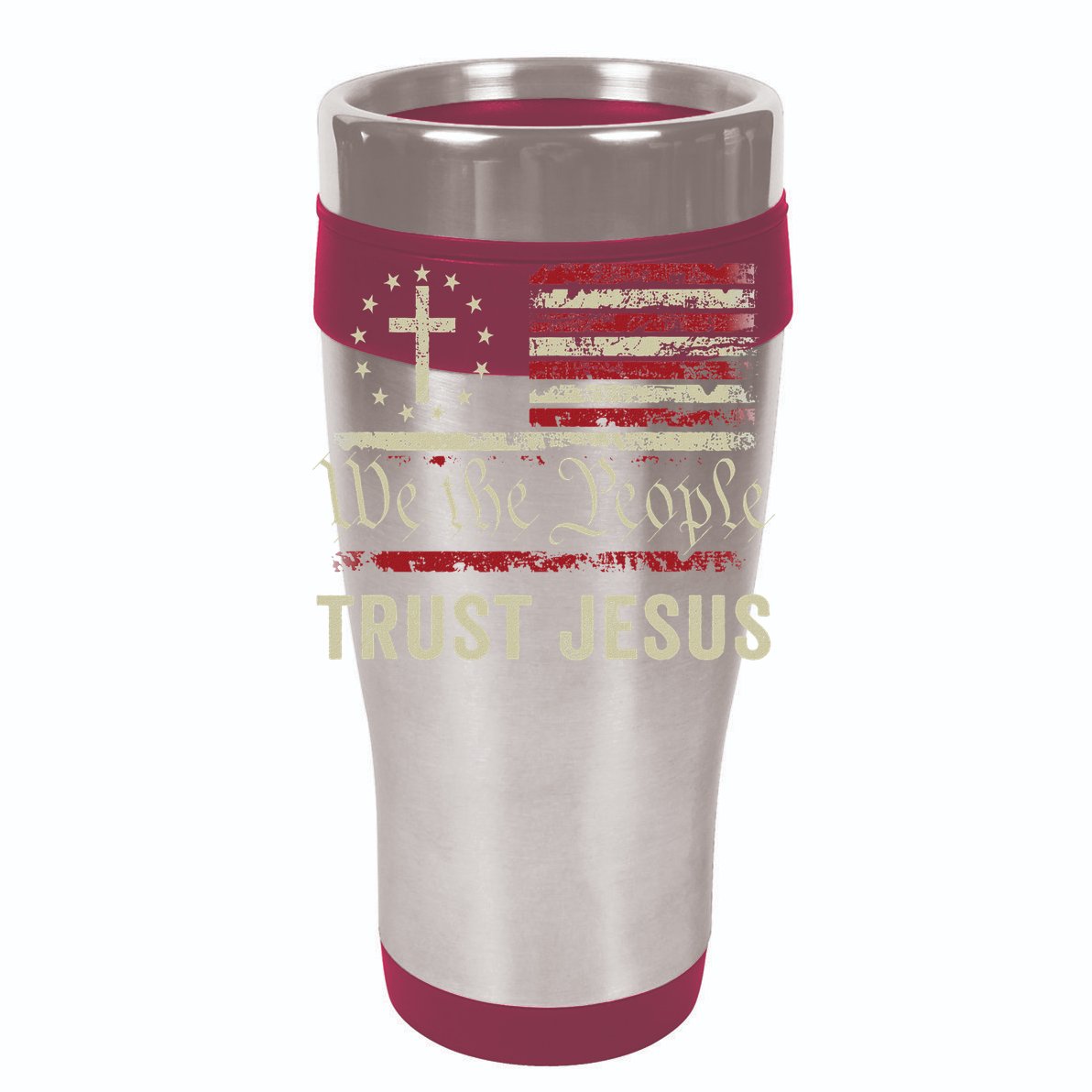 We The People Trust Jesus Usa Flag Christian Patriotic T-Shirt