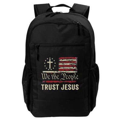 We The People Trust Jesus Usa Flag Christian Patriotic Backpack