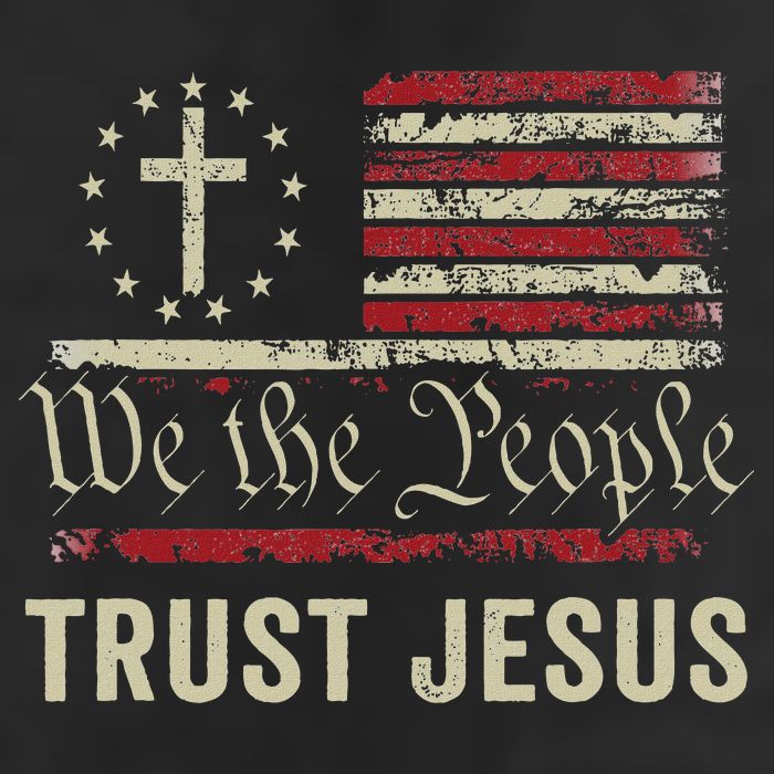 We The People Trust Jesus Usa Flag Christian Patriotic Hat