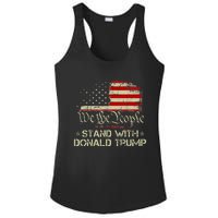 We The People Stand With Donald Trump 2024 American Flag Ladies PosiCharge Competitor Racerback Tank