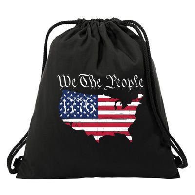 We The People 1776 Conservative Patriotic American US Constitution American Drawstring Bag