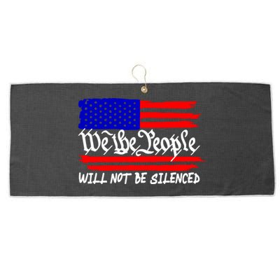 We The People Will Not Be Silenced Trump 2024 Large Microfiber Waffle Golf Towel