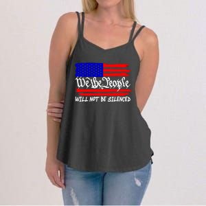 We The People Will Not Be Silenced Trump 2024 Women's Strappy Tank