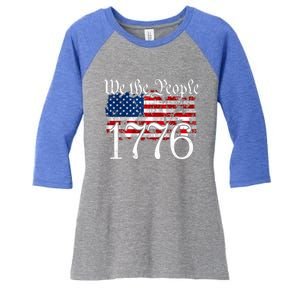 We The People 1776 U S Constitution Freedom American Flag Great Gift Women's Tri-Blend 3/4-Sleeve Raglan Shirt