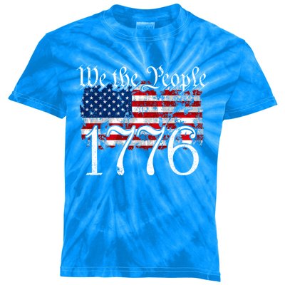 We The People 1776 U S Constitution Freedom American Flag Great Gift Kids Tie-Dye T-Shirt