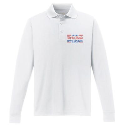 We The People Have Spoken Trump 2024 Maga Patriot Statement Performance Long Sleeve Polo