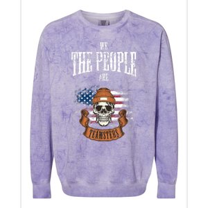 We The People Are Teamsters Union Laborer USA Flag Colorblast Crewneck Sweatshirt