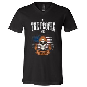 We The People Are Teamsters Union Laborer USA Flag V-Neck T-Shirt