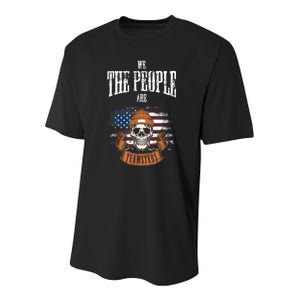 We The People Are Teamsters Union Laborer USA Flag Youth Performance Sprint T-Shirt