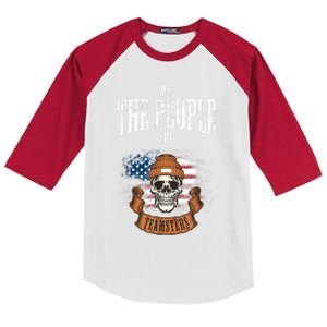 We The People Are Teamsters Union Laborer USA Flag Kids Colorblock Raglan Jersey