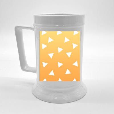 White Triangles Pattern Graphic Beer Stein