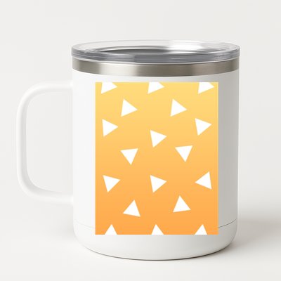 White Triangles Pattern Graphic 12 oz Stainless Steel Tumbler Cup