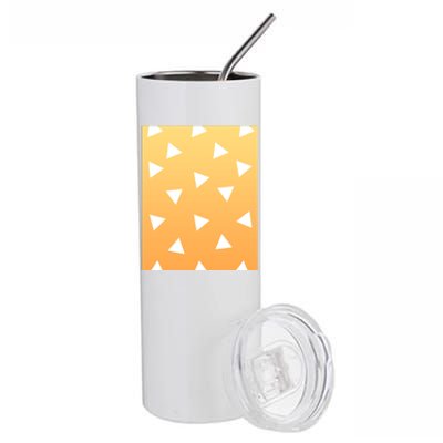 White Triangles Pattern Graphic Stainless Steel Tumbler