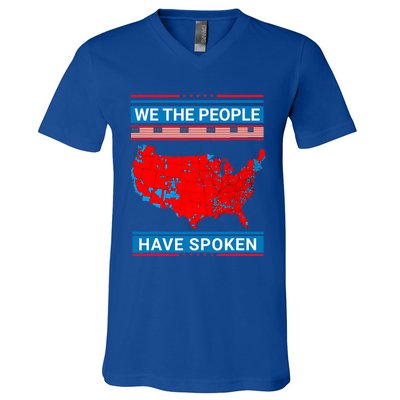 We The People Have Spoken Map Of 2024 Election V-Neck T-Shirt