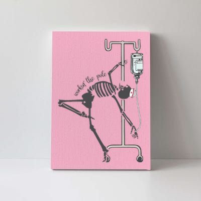 Working The Pole Funny Nurse Dancing Skeleton Canvas