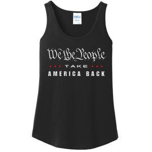 We The People Take America Back Trump 2024 Patriotic Quote Ladies Essential Tank