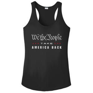 We The People Take America Back Trump 2024 Patriotic Quote Ladies PosiCharge Competitor Racerback Tank