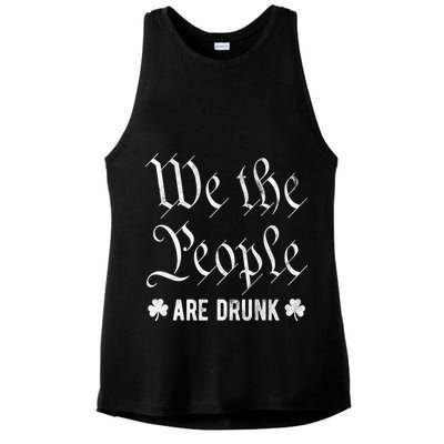 We The People Are Drunk St Patricks Day Ladies PosiCharge Tri-Blend Wicking Tank