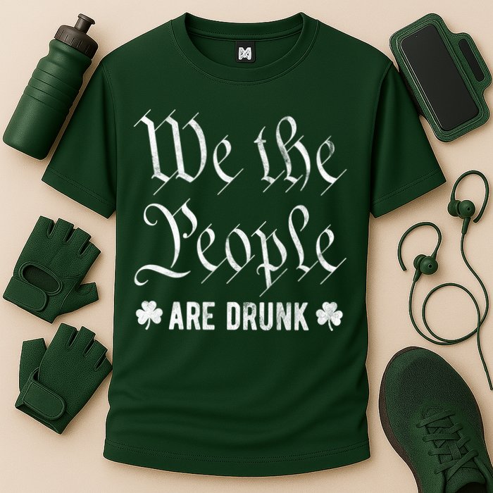 We The People Are Drunk St Patricks Day Cooling Performance Crew T-Shirt