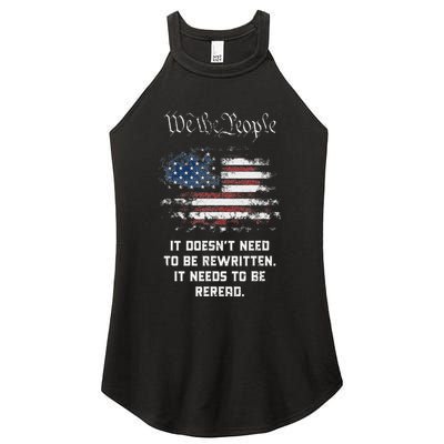 We The People It DoesnT Need To Be Rewritten Usa Women's Perfect Tri Rocker Tank